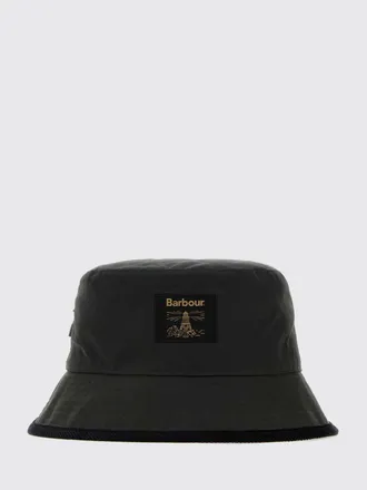 Barbour Field Bucket Hat in Waxed Cotton with Contrasting Embroidered Logo