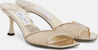 Jimmy Choo London Skye 70 embellished mesh mules