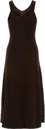 Jil Sander Womens Chocolate Cotton Blend Dress - Dark Brown - Size EU 32 (Womens)