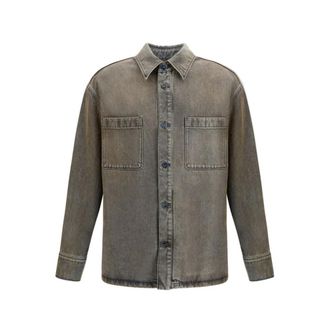 Fendi Overdyed Denim Shirt - Heren - Spijkeroverhemden - Grijs - M - Denim - Overhemden