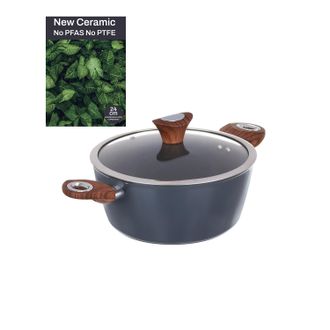 KASANOVA Casseruola 24 cm con coperchio ottanio New Ceramic