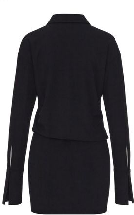 Andamane Womens Draped Jersey Mini Dress Black Polyester Evening Suits