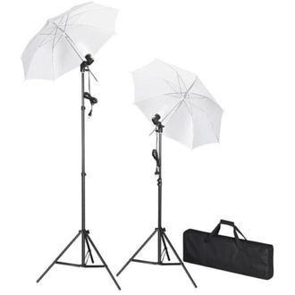vidaXL vidaXL Set di Luci per Set Fotografico con Stativi e Ombrelli