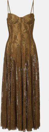 Norma Kamali Abito midi in pizzo