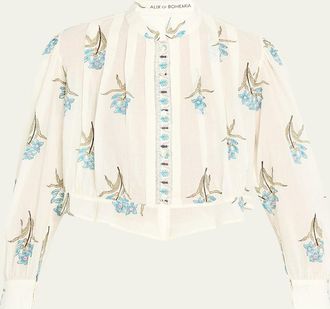 Alix of Bohemia Ryland Cropped Floral Blouse