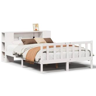 Berkfield Home Bookcase Bed without Mattress White 160x200 cm Solid Wood Pine
