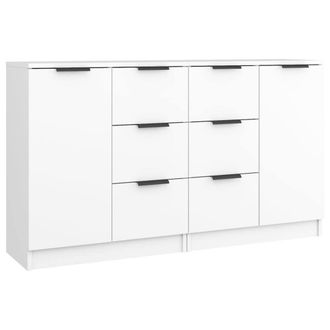 Berkfield Home Sideboards 2 pcs White 60x30x70 cm Engineered Wood | Size: 60 x 30 x 70 cm