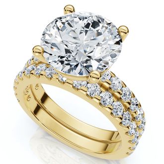 Pompeii3 Certified 3 1/2Ct Diamond Engagement Matching Wedding Rings 14k Gold Lab Grown