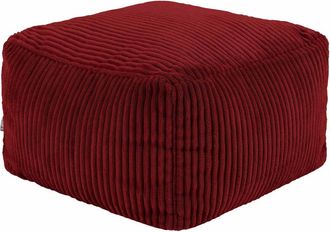 Icon Brand Puf reposapi&eacute;s cuadrado de pana rojo burdeos