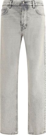 Haikure Mens Straight Leg Denim Jeans - Light Grey Cotton - Size 29 (Waist)