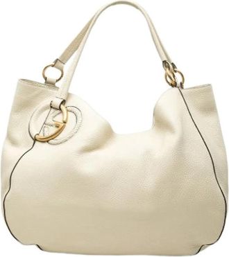 Gucci Pre-owned Twill Shoulder Bag - Dames - Vintage Schoudertas - Wit - ONE Size - Leer - Vintage