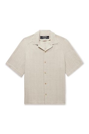 Jacquemus Fonccio Camp-Collar Cotton and Linen-Blend Shirt
