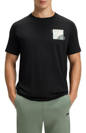 BOSS Stripe Zone Stretch Cotton Blend Graphic T-Shirt in Black at Nordstrom, Size Xx-Large
