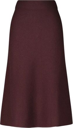 Jil Sander Wollen A-Lijn Midi Rok - Dames - Midirokken - Rood - S - Wol - Rokken