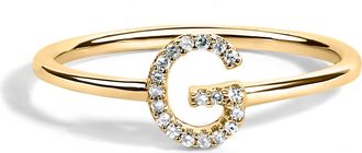 House of Brilliance 10K Gold Diamond Accent Initial A-Z Ring