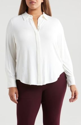 Universal Standard Elbe Button-Up Shirt in White at Nordstrom