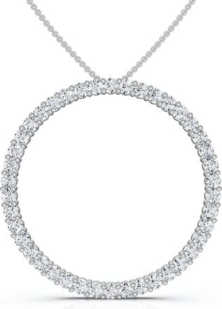 Pompeii3 1 Ct Real Diamond Circle Of Life Eternity Round Pendant 14K White or Yellow Gold