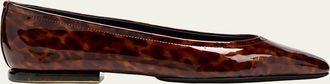 Loro Piana Primula Animal-Print Patent Ballerina Flats