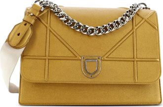 Dior Diorama Chain Satchel Grained Leather Large shoulder bag - Goud