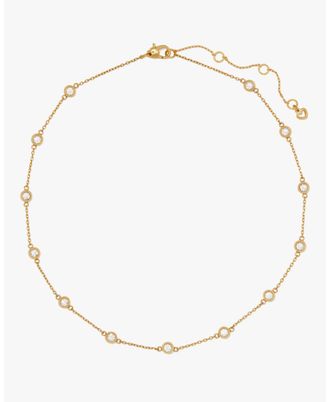 Kate Spade New York Womens Set In Stone Station Necklace - Gold Steel - One Size