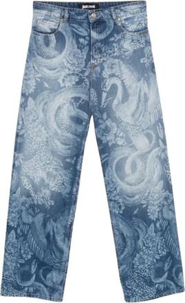 Just Cavalli Rechte jeans - Dames - Jeans - Blauw - Maat: W29 Katoen