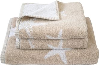 Dyckhoff Handtuch Set »Maritim, Starfish« Set 3 Stk. Frottier 2 Handtücher (50x100cm), 1 Duschtuch (70x140cm)