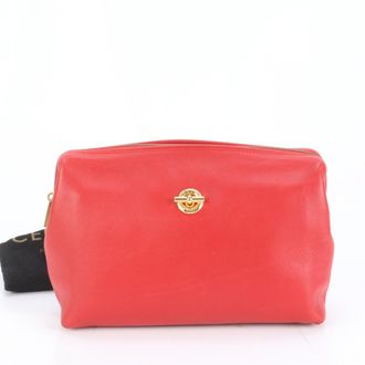Celine Red Color Leather Clutch Bag Pouch (Pre-Owned)