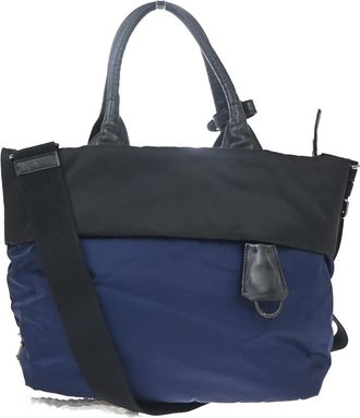 Prada Convertible Double Tote Tessuto Black Nylon Handbag (Pre-Owned)