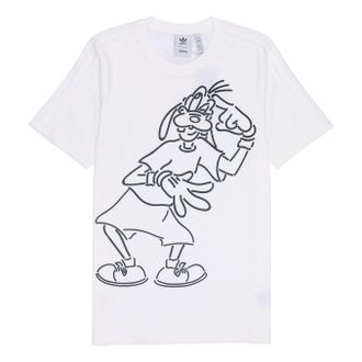 adidas originals x isney Crossover Cartoon Printing Casual Breathable Stripe Pattern Sports Short Sleeve White HC0646