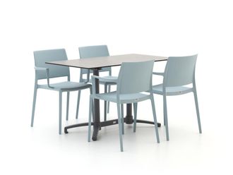 Forza Furniture Forza Sile/Canzo 120cm dining tuinset 5-delig stapelbaar inklapbaar