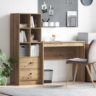 vidaXL Escritorio Con Almacenamiento Con Caj&oacute;n 2 Pcs Roble Artisan Vidaxl