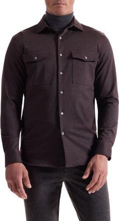 Bugatchi Knit Button-Up Shirt in Bordeaux at Nordstrom Rack, Size Xx-Large