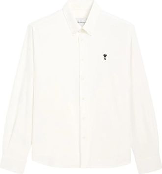 Ami Ami De Coeur Katoenen Oxford Overhemd - Heren - Casual Overhemden - Wit - M - Katoen - Overhemden