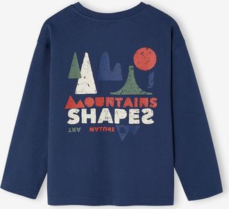 Vertbaudet Jungen Langarmshirt mit Print vorne und hinten aquamarine