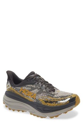 Hoka One One Stinson ATR 7 Trail Running Shoe in Black /Cement at Nordstrom, Size 11.5