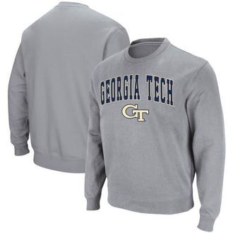 Colosseum Mens Colosseum Heathered Gray Georgia Tech Yellow Jackets Arch & Logo Tackle Twill Pullover Sweatshirt in Heather Gray at Nordstrom, Size Small