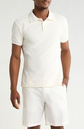T.R. Premium Textured Short Sleeve Polo in Cream at Nordstrom Rack, Size Xx-Large