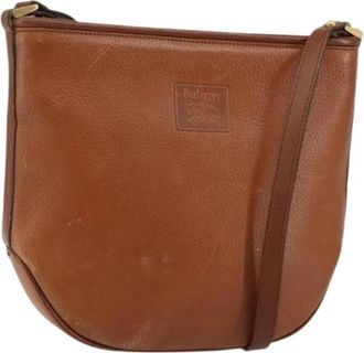 Burberry Pre-owned Leather Shoulder Bag - Dames - Vintage Schoudertas - Bruin - ONE Size - Leer - Vintage