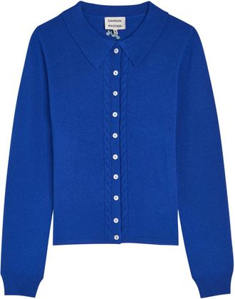 Damson Madder Voula Wool and Cashmere-blend Cardigan - Blue - 16 (UK16 / XL)