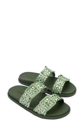 Melissa Lust Slide Sandal in Green/Metallic Green at Nordstrom Rack, Size 6