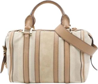 Burberry Pre-owned Nevinson Satchel - Dames - Vintage Handtas - Beige - ONE Size - Leer - Vintage