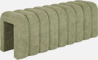 Sweeek Sweeek - Banco, Pie De Cama Contempor&aacute;neo De Tela, Ito, Verde, 114x40x45 Cm