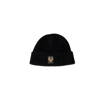 Belstaff Accessoires, Heren, Zwart, ONE Size, Wol, Wollen Beanie Hoed