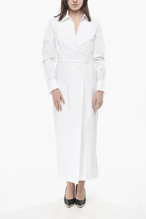 Max Mara Stretch-Poplin Wrap Shirt Dress BALZAC Max Mara
