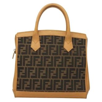 Fendi Tweedehands Canvas handtassen - Dames - Vintage Handtas - Bruin - ONE Size - Leer - Vintage