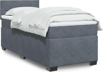vidaXL Vidaxl - Cama Box Spring Con Colch&oacute;n Terciopelo Gris Oscuro 100x200 Cm