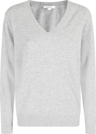 Vince Casual V-hals Weekend Top - Dames - Cashmere truien - Grijs - S - Truien & Vesten