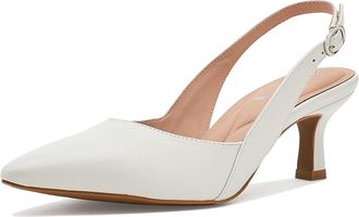 Johnston & Murphy Lindsey Slingback Womens Wedge Shoes White : 9.5 M, Leather/Synthetic