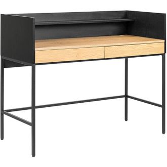 Happy Garden Scrivania ARTHUR a 2 cassetti in legno e nero