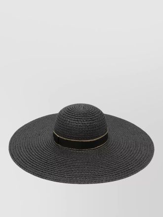 Borsalino marlene straw hat ribbon detail wide brim